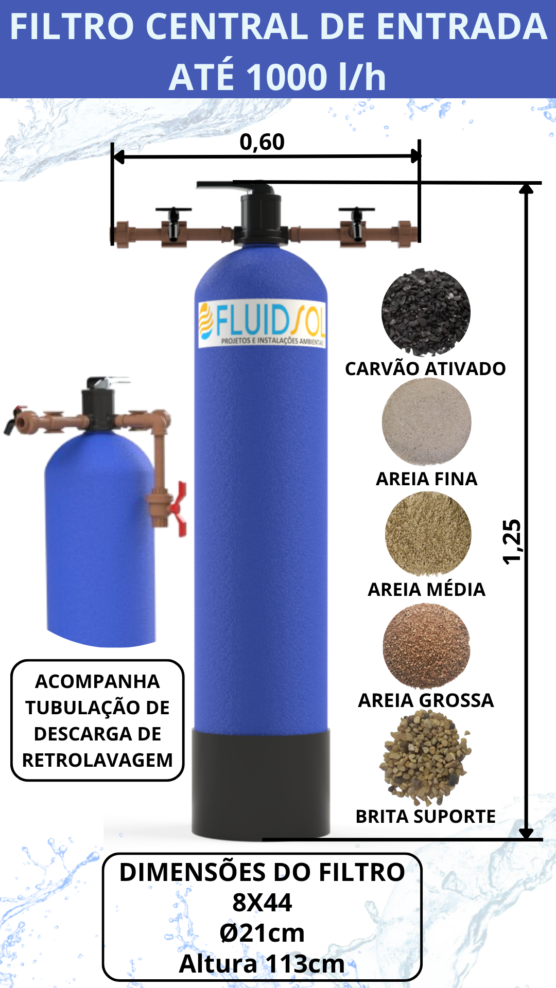 filtro entrada 1000L/h